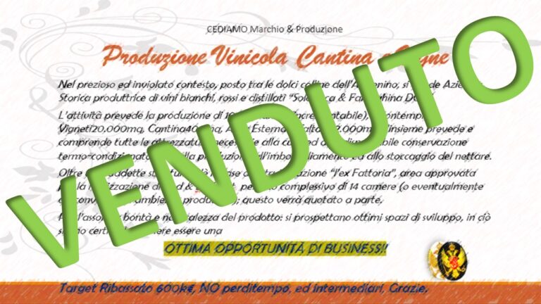 Cantina Vinicola -VENDUTO-